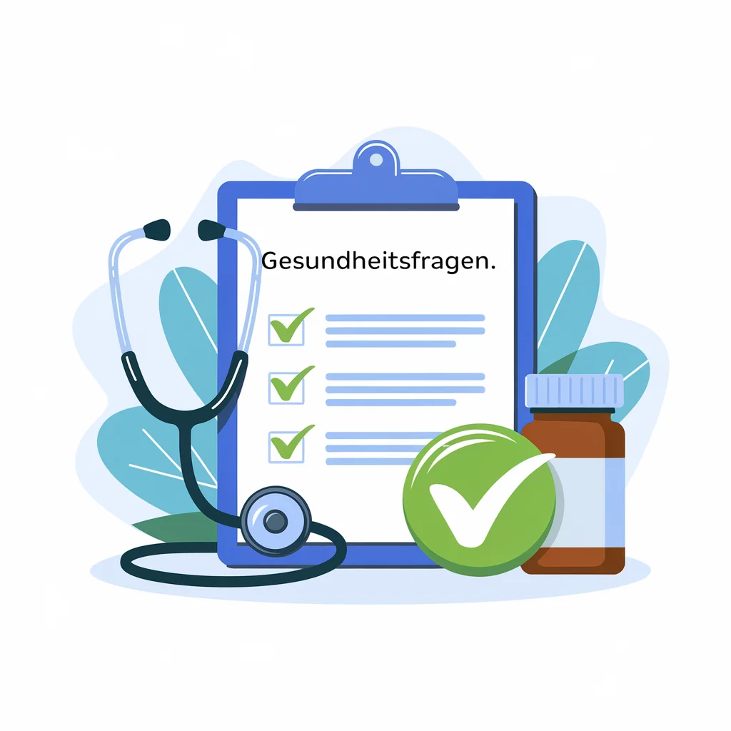 Erfolgreich beantworteter Bogen zu Gesundheitsfragen