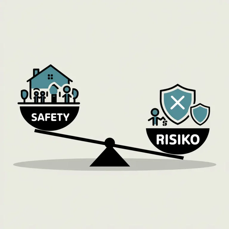 Grafik: Waage balanciert zwischen Safety und Risiko